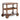 Wood And Aluminum Bar Cart With 2 Shelves - Oak / Silver