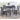 Dining Table Set With 4 Cross Back Chairs, Upholstered Cushions - Charcoal