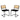 Rattan Side Accent Dining Chairs With Painted Legs (Set of 2)