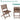 3 Piece Acacia Bistro Set, Folding Patio Furniture With 1 Coffee Table And 2 Foldable Chairs