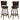 Swivel Stool With Upholstered Seat (Set of 2) - Black / Brown