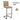 Modern Tech Fabric Bar Stool (Set of 2) With Metal Legs 42.5" Tall For Home Bar & Restaurant - Black / Brown