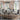 Rectangle Dining Table With Glass Top And 6 Tufted Back Chairs - Gray / Silver