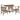 Guinea - 5 Piece Dining Set With Round Table And Upholstered Chairs - Walnut