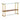 Console Table With Shelf, 2 Tier Living Room - Gold / Walnut