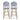 Outdoor Rattan French Barstool Set,, Bamboo, Seat Height - Navy Blue / White