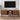 TV Stand With Vertical Slatted Doors And Sliding Panels, Solid Wood Legs - Brown