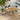 Outdoor 7 Pieces Patio Slat Design Acacia Upholstered Dining Set