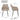 Dining Chair With Backrest And Wide Seat (Set of 2) - Beige