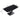 63" Artificial Stone Black Curved Black Metal Leg Dining Table - Black