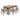 7 Piece Outdoor Dining Set With Table And Chairs - Beige / Teak / White