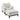 Farmhouse Upholstered Accent Chair With Ottoman, Reversible Lid Coffee Table
