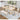 6 Piece Rectangular Kitchen Table Set With Bench And 4 Upholstered Chairs For Kitchen - Light Oak