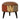 Durrie & Leather Mixed Footstool - Brown