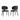 Modern Design Dining Chairs (Set of 2) - Black