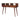 Triple Curved Console Table - Brown