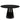 Modern High Gloss Minimalist Round Dining Table - Black