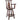 Rustic Tall Bistro Chair Decorative Star Backrest And Footrest, Fir Wood, 4 Foot - Brown