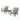 Celestaria - 3 Piece Outdoor Chat Set With Adirondack Chairs, Cushions And Side Table