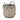 Round Resin Woven Wicker Multi Use Storage Basket With Handles - Cream / Gray