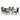 Rectangle Dining Table With Glass Top And 6 Tufted Back Chairs - Gray / Silver