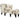 Accent Chair With Matching Ottoman Upholstered Round Backrest, Seating Set - Off White / White