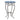 Outdoor Round Side Table With Mosaic Style Top And Curved Iron Legs - Blue / Matte Black