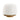 Round Soft Teddy Fabric Upholstered Ottoman With Metal Accents