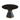 Marble Printed Round Dining Table - Black Columnar Base With Gold Annulus Not Including Chairs - Black