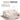 Ly 029B Convertible Chaise Sectional Sofa Full Compression Sponge Modular Couch Cloud 3 Seater Wood Grain Chenille 2 Pillows - Antique White