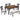 6 Piece Dining Table Set With Bench - Beige / Black / Oak
