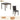 5 Piece Dining Table Set With Chairs - Dark Walnut