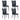 Modern Chair Set 4 Pieces With Vertical Backrest Design For Kitchen And Living Rooms - Black