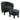 Accent Chair With Matching Ottoman Upholstered Round Backrest, Seating Set - Black