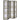 4 Panel Folding Screen With Floral Motif - Black