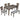 6 Pieces Kitchen Dining Set, Rectangular Wooden Dining Table With 4 Upholstered Chairs And A Bench
