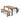 3 Piece Outdoor Dining Set, Rectangular Patio Table & 2 Benches - Black / Teak