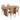 Oval Dining Table Set With 4 Birch Rattan Chairs - Brown / Light Brown