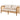 Kirkby - Bohemian Outdoor Patio Cushioned Sofa Weatherproof 56.25In - Teak / Beige