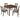 5 Piece Dining Table Set & 4 Chairs - Walnut