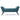 Modern Fabric Bench With Padded Seat And Wide U Shape Design - Teal