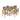 7 Piece Outdoor Dining Set With Rectangular Table And 6 Arm Chairs - Beige / Brown / Brown Mix / Light Teak