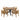 5 Piece Outdoor Dining Set With Round Table And 4 Wrapped Chairs - Black / Brown / Teak